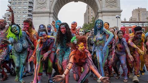 nude body paint|10 stunning photos from NYCs final naked bodypainting day